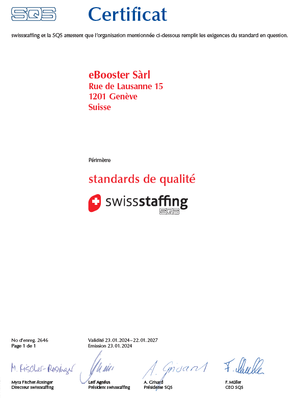 swissstaffing ebooster.ch agence de recrutement et placement